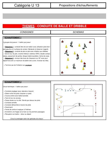U 13 - CONDUITE ET DRIBBLE - Coach-soccer.fr
