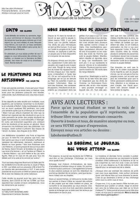 Le Printemps des La Bohème, le journal qui vous attend par Gladon ...