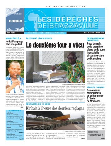 Les Dépêches de Brazzaville Lundi 6 Août 2012