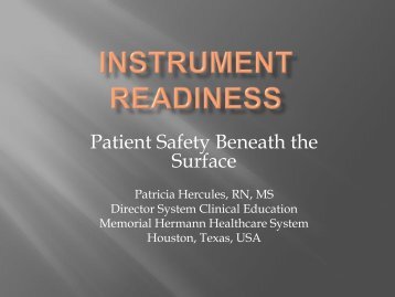 INSTRUMENT READINESS