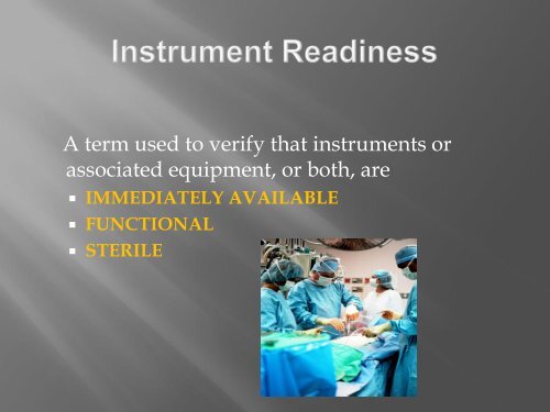 INSTRUMENT READINESS