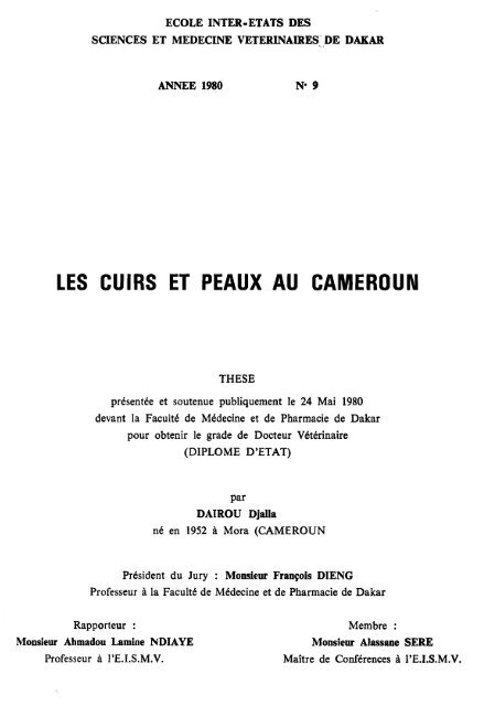 Les Cuirs et peaux au Cameroun - SIST