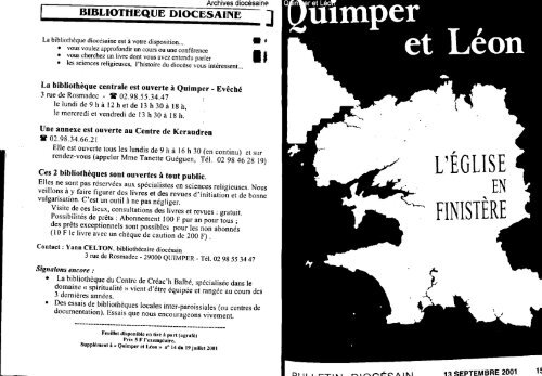 L'ÉGLISE FINISTÈRE - Diocèse de Quimper et du Léon