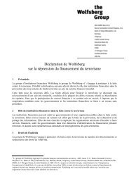 Déclaration de Wolfsberg sur la répression du ... - Wolfsberg Group