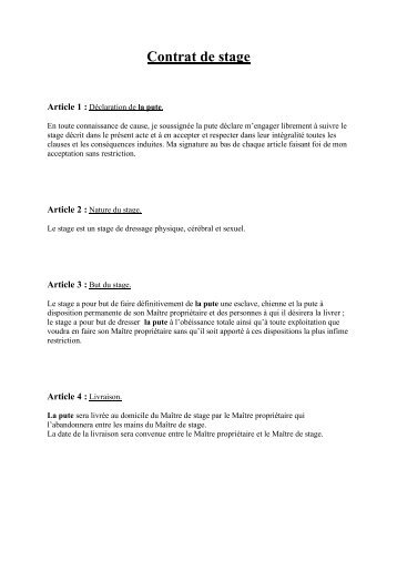 Contrat de stage - Canalblog