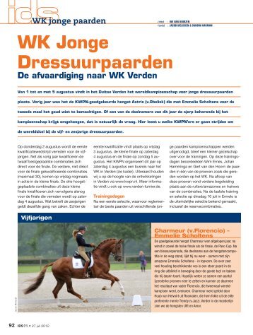 Afvaardiging WK Jonge Dressuurpaarden