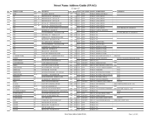 New SNAG Report #2 - Leon County