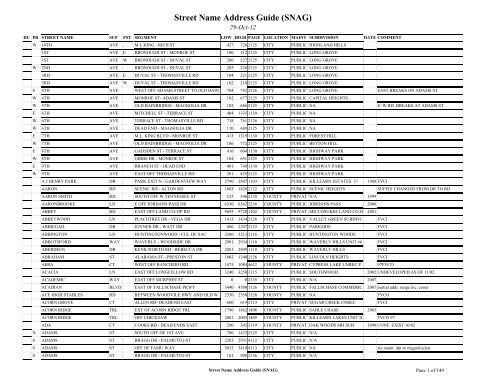 New SNAG Report #2 - Leon County