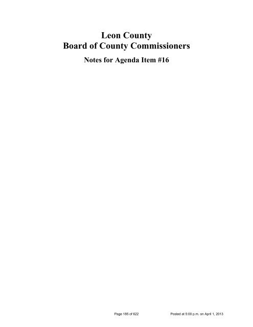 BOARD OF COUNTY COMMISSIONERS LEON COUNTY, FLORIDA