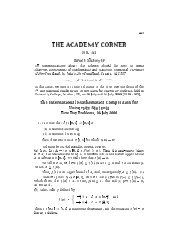 THE ACADEMY CORNER - Canadian Mathematical Society