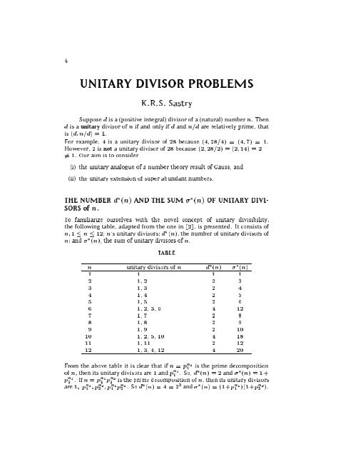 UNITARY DIVISOR PROBLEMS