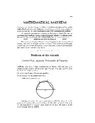 MATHEMATICAL MAYHEM - Canadian Mathematical Society