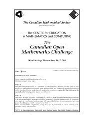 Questions - Canadian Mathematical Society