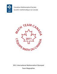 2011 IMO Bio Document - Canadian Mathematical Society