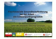 Psychosoziale Gesundheitsförderung bei der Arbeit – ein ...