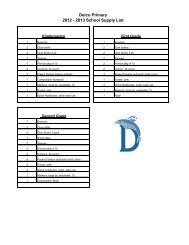 Delco Primary 2012 - 2013 School Supply List