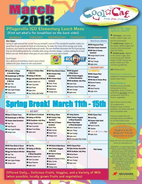 March ES PISD Menu-Web - Pflugerville Independent School District