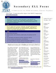 Secondary Volume 3 Issue1 - Pflugerville Independent School District