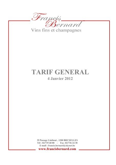 CATALOGUE (hors grands vins) - Proximedia