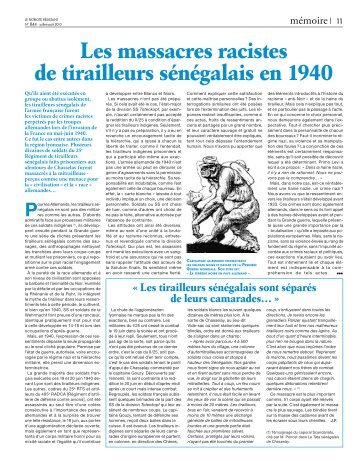 Les massacres racistes de tirailleurs sénégalais en 1940 Pour - fndirp