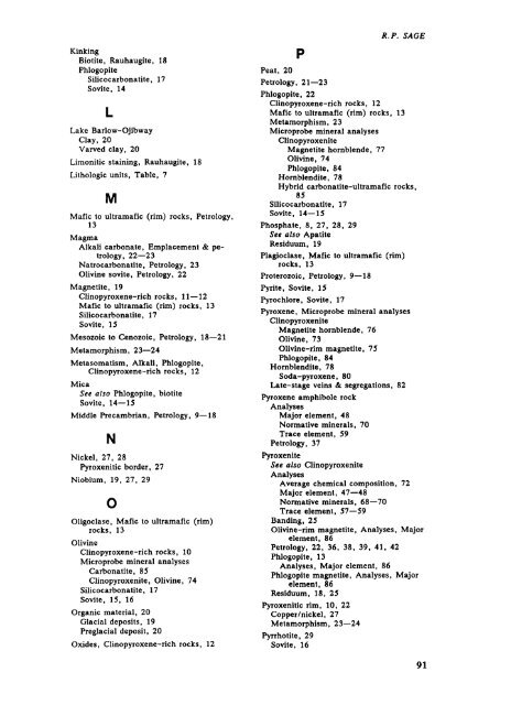 Cargill Township carbonatite complex, District of ... - Geology Ontario