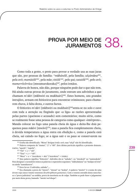 relatório sobre os usos e costumes no posto administrativo de chinga