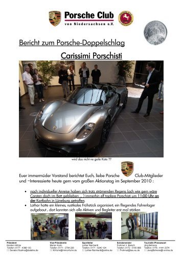 Bericht - Porsche Club von Niedersachsen e. V.