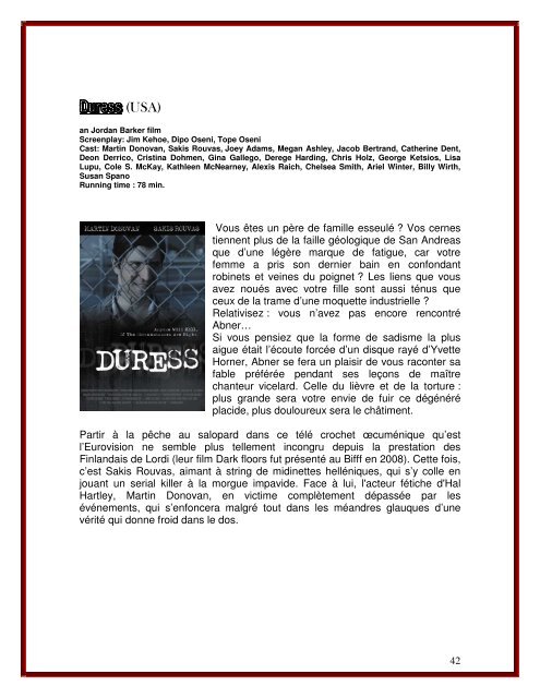 dossier de presse - Brussels International Fantastic Film Festival 2013