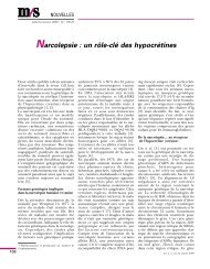 Narcolepsie : un rôle-clé des hypocrétines - iPubli-Inserm