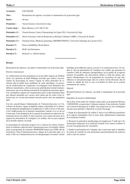 Waleo 3 : Déclarations d'intention (PDF) - Recherche et Technologie