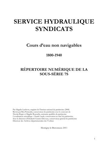 Cours d'eau non navigables - Archives départementales des Yvelines