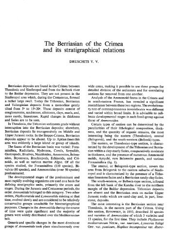 The Berriasian of the Crimea and its stratigraphical relations