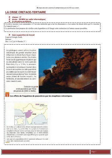 LA CRISE CRETACE-TERTIAIRE