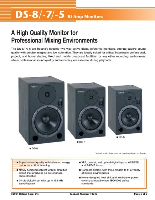 Roland DS-8/-7/-5 Bi-Amp Monitors