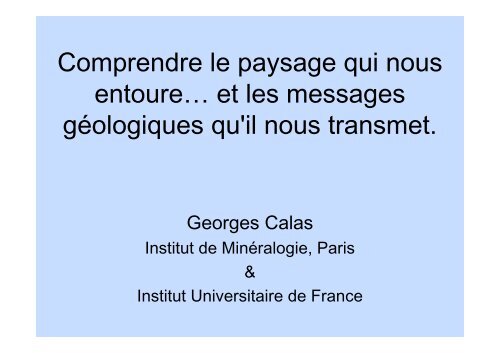 La géologie pour les nuls.Georges Calas - Visiatome