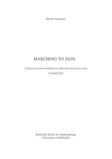 Marching to Zion: Creolisation in Spiritual Baptist ... - Prolades.com