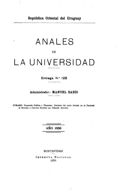 Año 38, entrega 128 (1930) - Publicaciones Periódicas del Uruguay