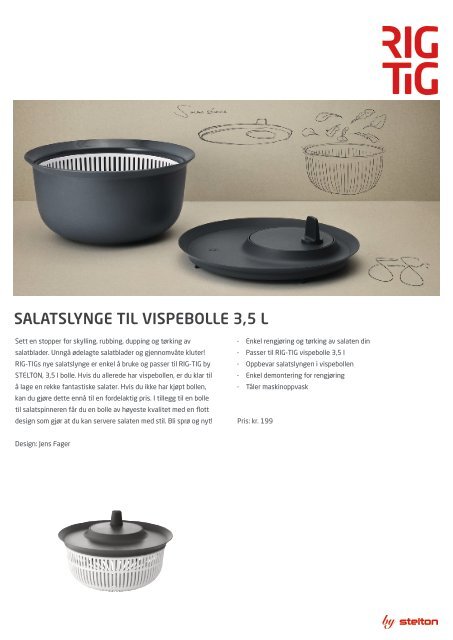 SALATSLYNGE TIL VISPEBOLLE 3 5 L - RIG-TIG by Stelton