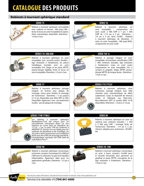 cataloguedes produits - Apollo Valves