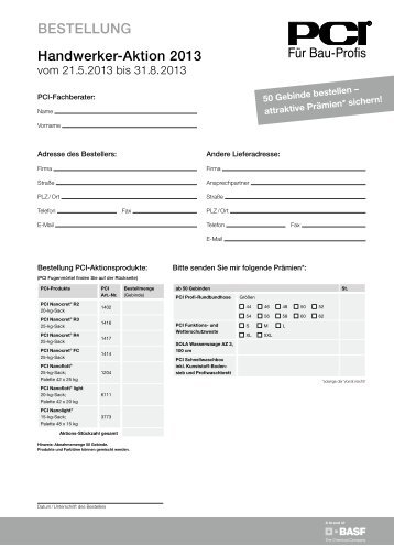 Download Bestellformular - PCI-Augsburg GmbH