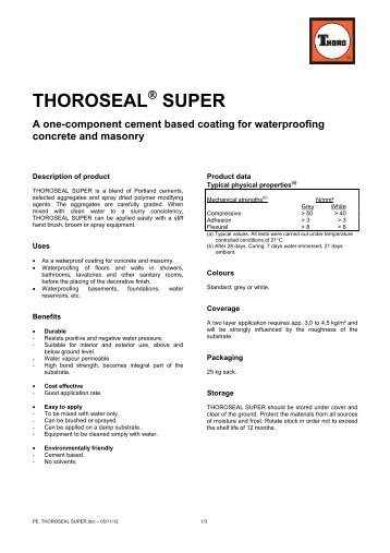 THOROSEAL SUPER - PCI-Augsburg GmbH