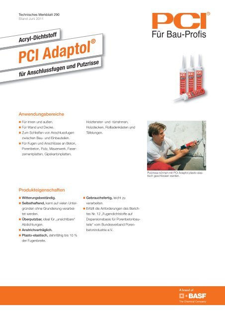 Acryl-Dichtstoff PCI Adaptol - PCI-Augsburg GmbH