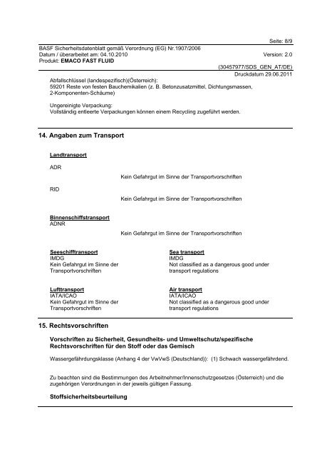 Sicherheitsdatenblatt - PCI-Augsburg GmbH