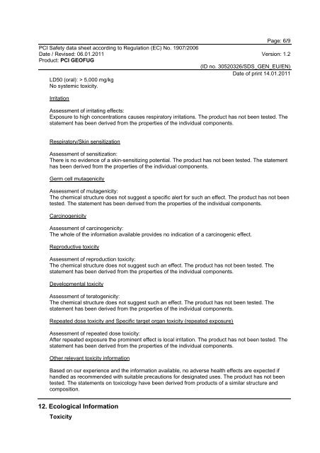 Safety data sheet - PCI-Augsburg GmbH