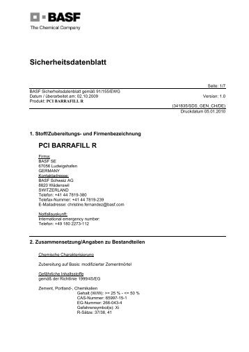 Sicherheitsdatenblatt - PCI-Augsburg GmbH