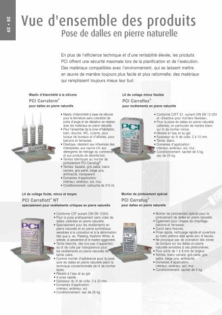 dalles en pierre naturelle - PCI-Augsburg GmbH