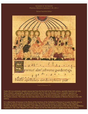 Codex Piacenza, Biblioteca Capitolare C. 65. "Book of the ... - Omi