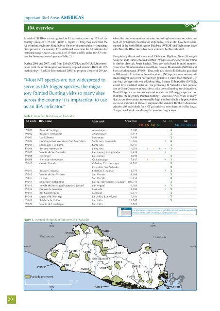 Important Bird Areas AMERICAS - BirdLife International