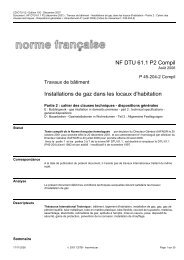 Nf Dtu 61.1 P4 Installations De Gaz Dans Les Locaux D'habitation