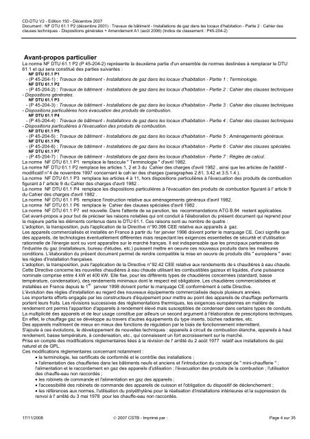 NF DTU 61.1 P2 Compil Installations de gaz dans les locaux d ...